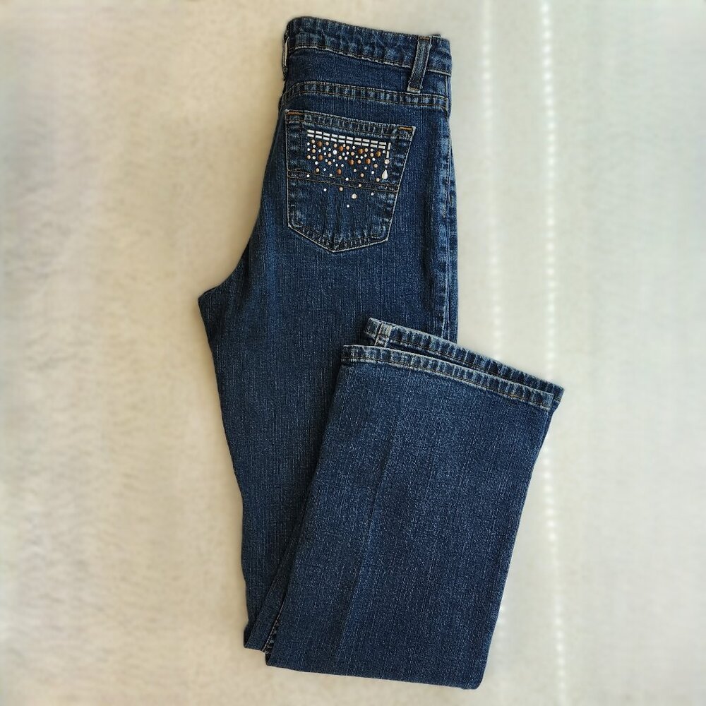 Rhinestone Embellished Blue Jeans for Ladies & Young Adults